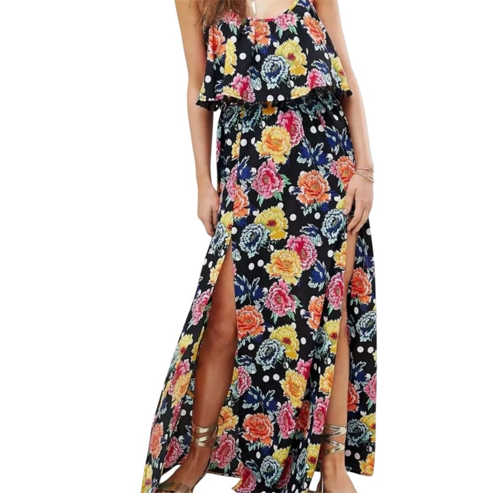 ASOS Design Floral Maxi Dress w/ Pom-Pom Trim 🌺✨ Vacation Ready